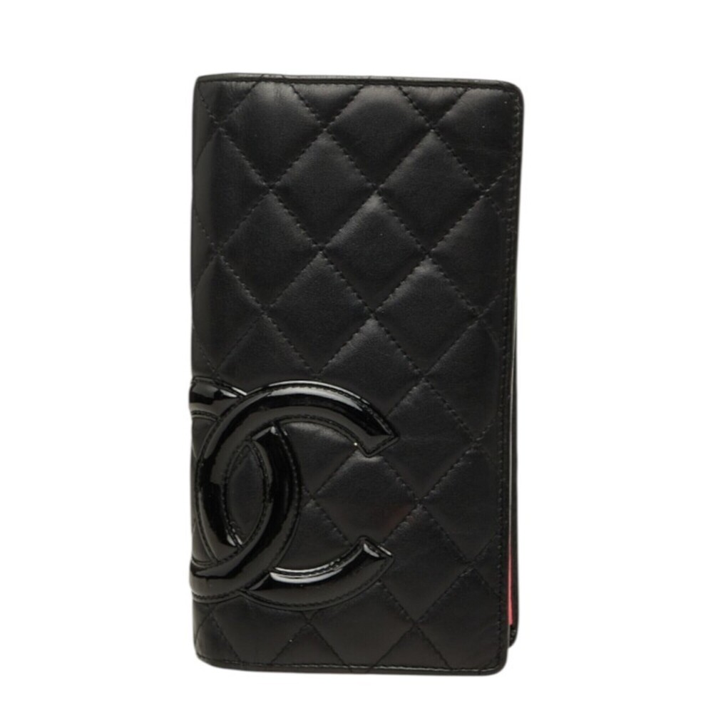 Chanel Coco Mark Cambon Line Long Wallet, Black Leather, Women's CHANEL